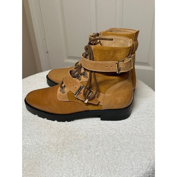 NWOT Free People Showdown Lace Up Leather Boots - Picture 5 of 15